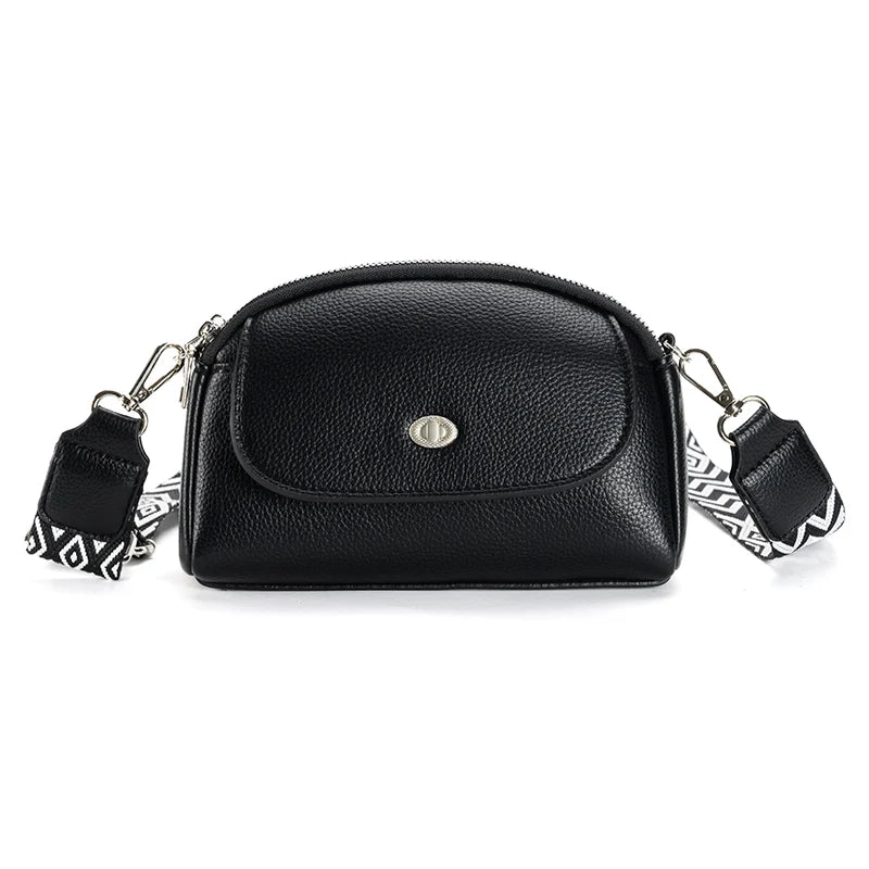 Small Black Crossbody Cell Phone Bag for Women  Purse Pu Leather Double Zipper  Small Messenger Shoulderbag Money Bag