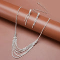 Hot Indian Jewelry Set for Women Tassel Pendant Necklace Earrings Set Wedding Party Engagement Bridal Accessories Ceremoey Anel