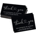 50pcs/bag Wholesale Black Writable Thank You Cards for Support My Small Business Greeting Gift Box Wedding Decoration