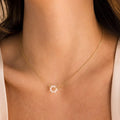 Vintage Gold Plated Stainless Steel Chain Necklace with Natural Pearl Pendant Classic Style for Anniversary