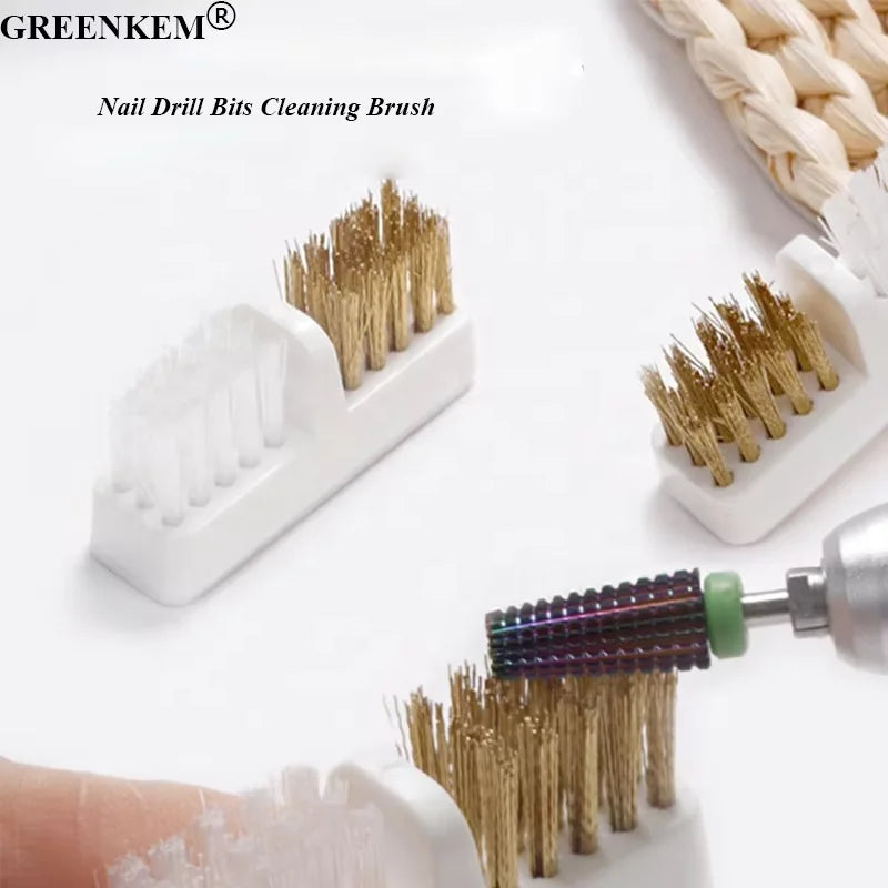 Electric Grinding Head Brush Dust Powder Removal Soft and Hard Double With Copper Wire Cleaning Nail Brush