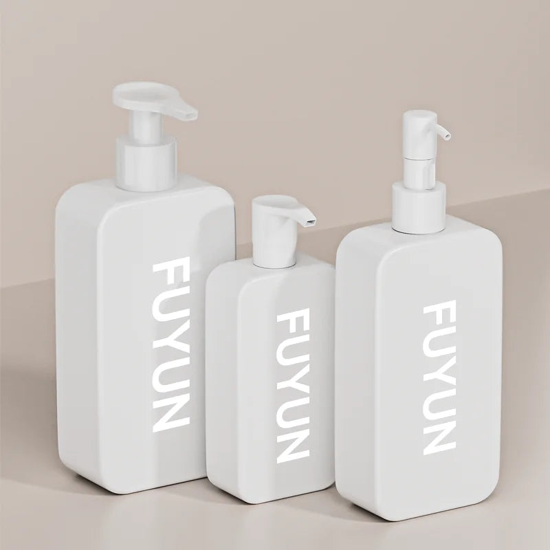 Fuyun Luxury Shower Gel & Shampoo Lotion Bottles with Pump Screen Printing 250ml/350ml/500ml for Liquid Soap