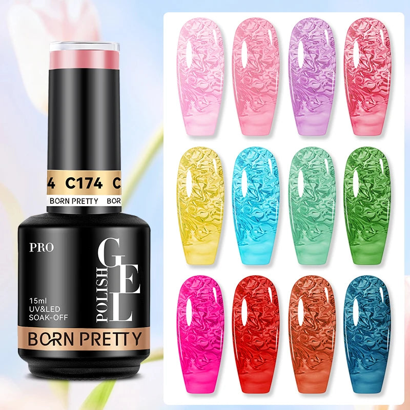 BORN PRETTY PRO Hema Free Shattered Glass Effect Ice Jelly Gel Polish Custom Logo Translucent Sheer Uv Gel Varnish for Salon