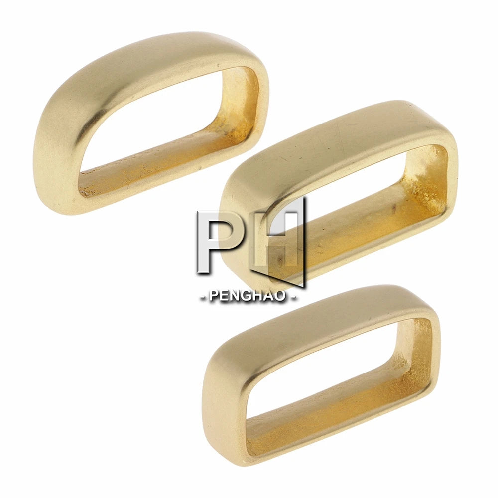 Metal Brass D Shape Buckle Loop Ring Belt and Strap Keeper for Backpack Bag Accessories