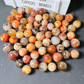 Natural Silk Agate Sardonyx Palm StonesSardonyx Stone Spheres for Home Decor and Meditation