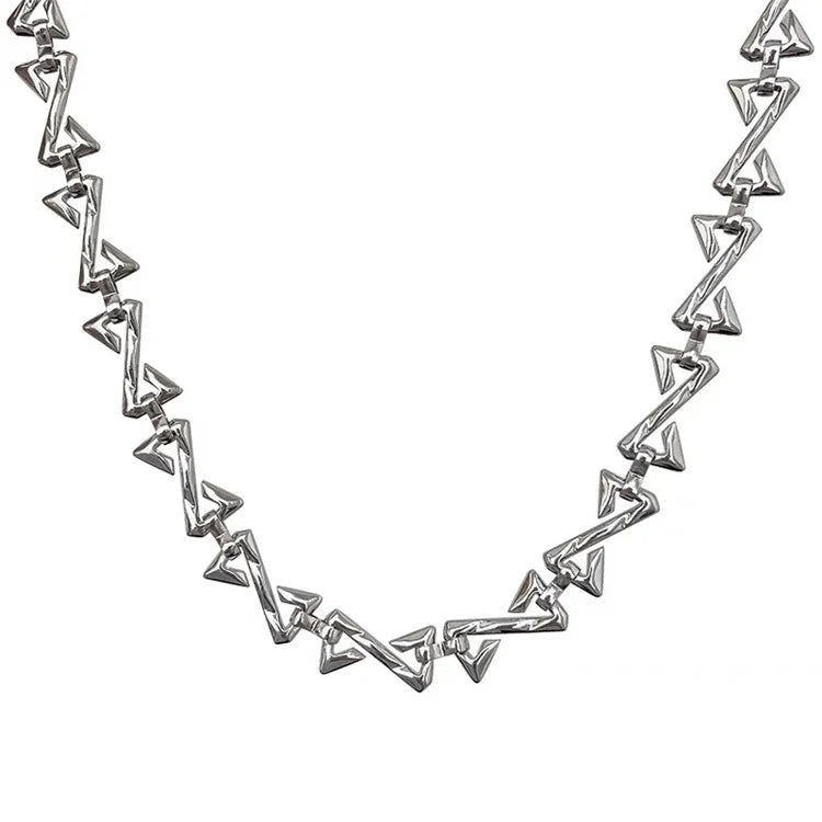 Hip Hop Unisex Jewelry Stainless Steel Letter Z Link Chain Necklace Jewelry