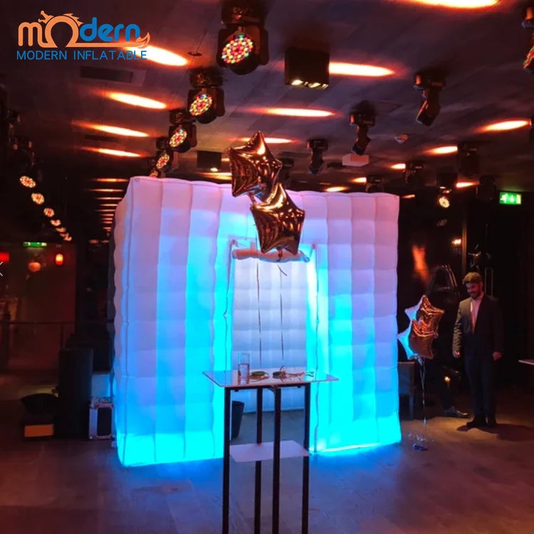 Modern Brand Inflatable 360 Photo Booth Enclosure Backdrop Tent LED Lighting 210D Oxford Cloth 2.5m Cube Size Effective
