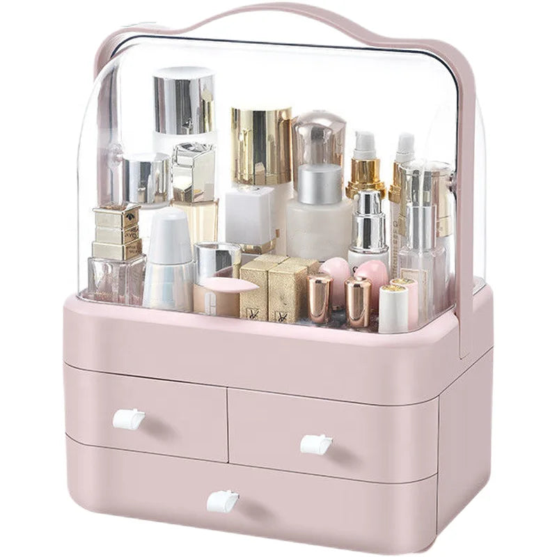 Portable Clear Rotating Light Luxury Multi-function Table Makeup Organizer Cosmetics Storage Box