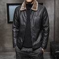 Winter Fashion Lapel Short Paragraph Casual Jacket Men PU Leather Jacket Shirts