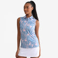 High Quality Polyester Spandex for Polo T-Shirts Custom Logo Quick Dry Slim Fit Sleeveless Golf Wear for Women Casual Floral