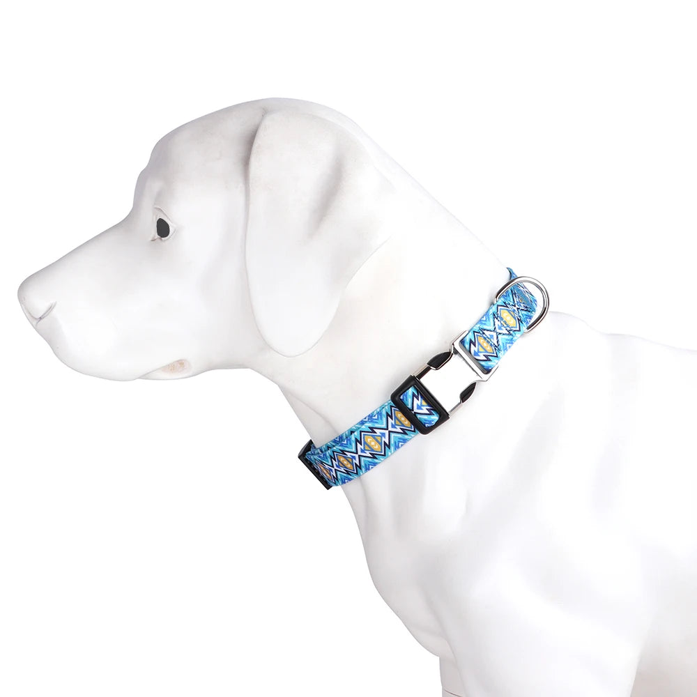 Thermal Transfer Printing Roman Print Training Personalized Design Fashion Big Dog Collar Bulk Custom Sale Plastic/Polyester