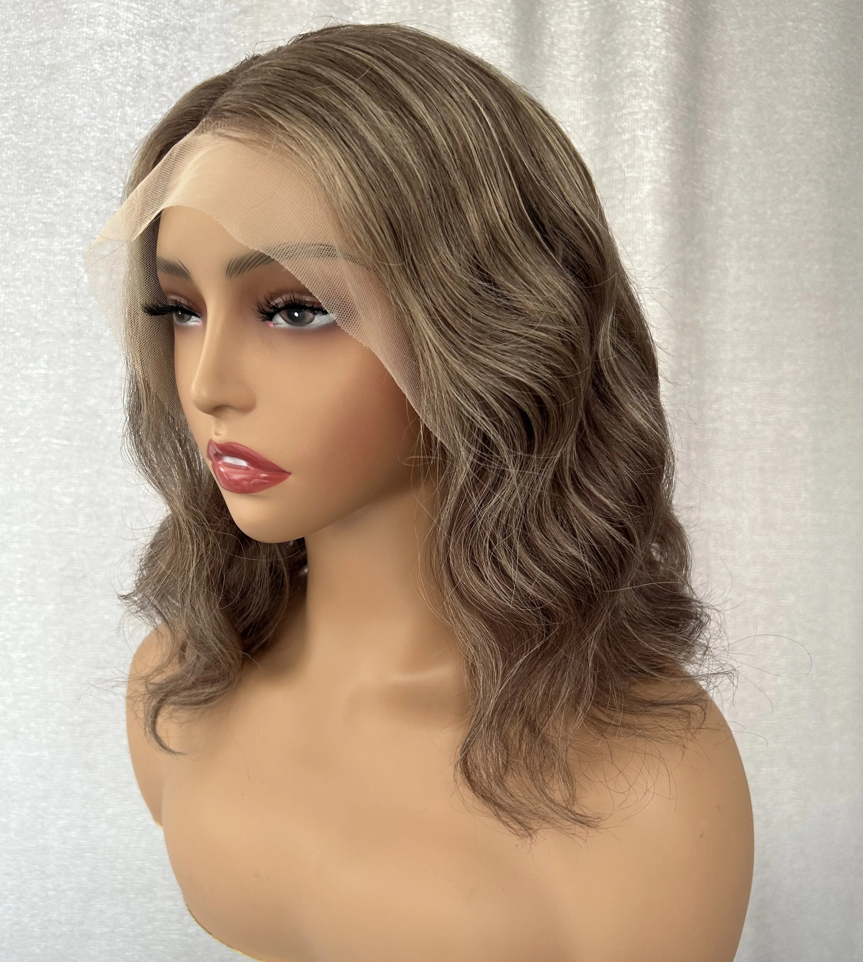 HD Lace Front Bob Wig Cuticle Aligned Body Wave No Shedding No Tangle Highlights Color Transparent Lace Front Wig