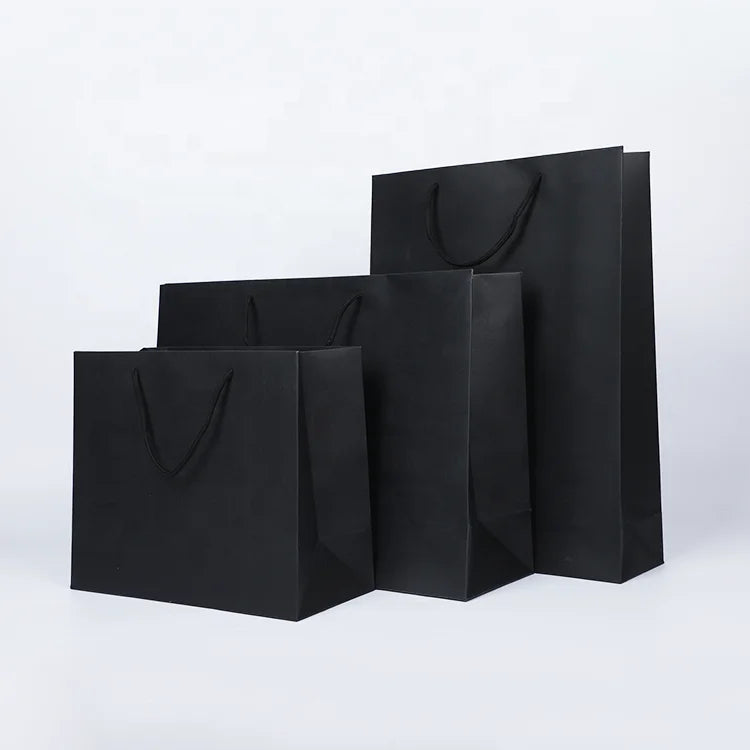 Black Custom Convenient Economical and Disposable Biodegradable Sac En Papier Kraft Pas Cher Paper Bag