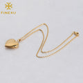 Custom Jewelry Manufacturers Gold Plated Stainless Steel Heart Shaped DIY Picture Locket Pendant Necklace