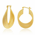 Women Brass 18K Gold Plating Twisted Circle Clip on Earrings Chic Braided Geometric Round Hoop Earrings