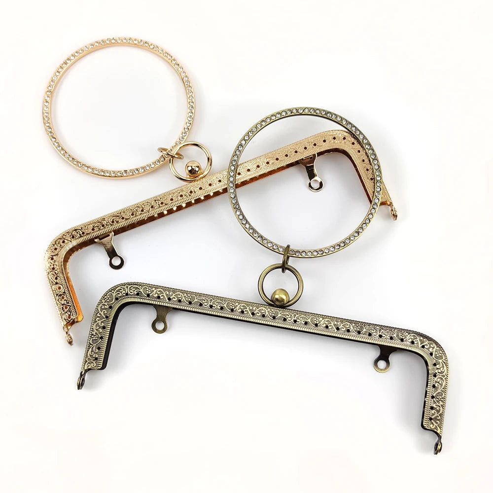 Deepeel AP2415 20cm Handbag Hardware Accessories Purse Kiss Lock Clasp O Ring Handle Bag Frame