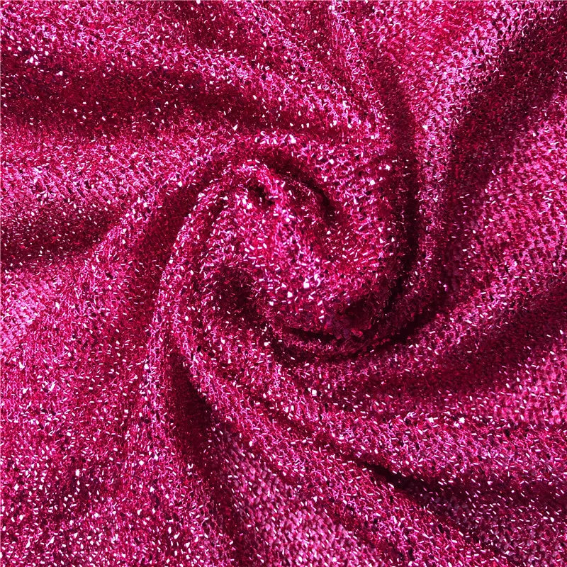High Quality Polyester Bright Silk Glitter Gold Thread Shiny Yarn Designer Lose Fur Dog Fabric for Stage Costume Dancewear
