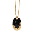 Wholesale Fashion Jewelry Necklaces Customized Black Enamel Stainless Steel Gold Pendant Necklace