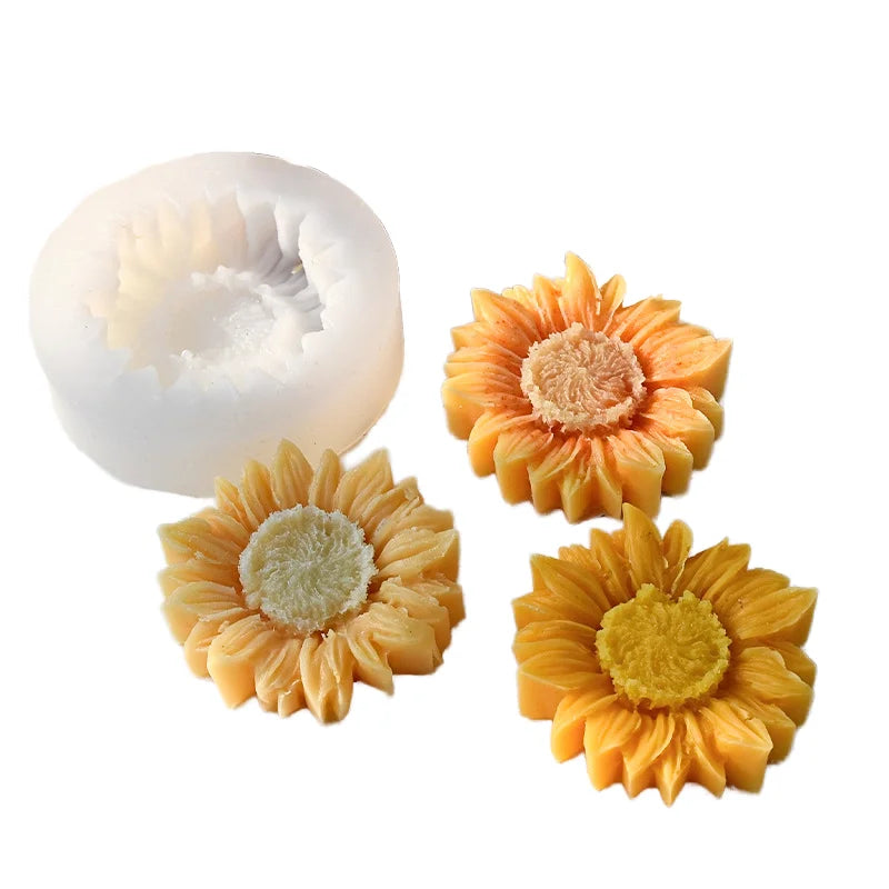 Handmade Soap DIY Petal Expanding Office Silicone Mold Sunflower Flower Aromatherapy Candle Gypsum Gum Dropping Customizable Bag