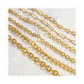 Stainless Steel 18k Gold Plated Link Chain Non Tarnish Waterproof Paperclip Necklace for Diy Jewelry Making