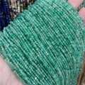 2mm 3mm 4mm Natural Green Agate Loose Beads Faceted Genuine Natural Stone Cutting Loose Gemstone Stone Beads for Jewelry Making