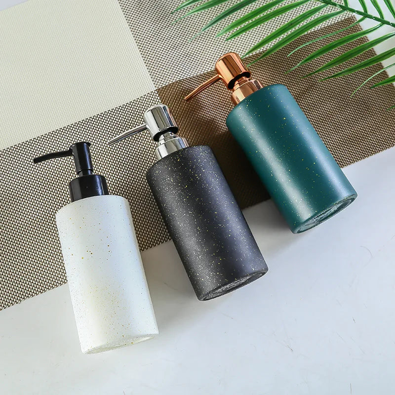 350ML 12oz Round Hand Washing Bottle Glass Liquid Lotion Hand Sanitizer Bottle Glass Bottle for Shampoo
