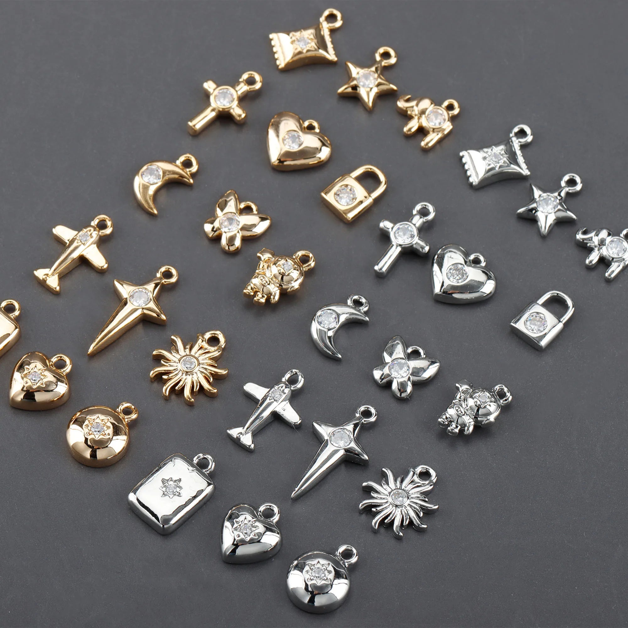 MA39   Wholesale 18K Gold Plated Rhodium Plated Diy Earrings Necklace Pendants Charms Jewelry Making Accessories  10pcs/lot