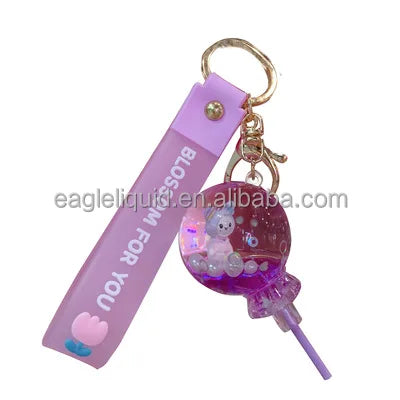Purple Acrylic Key Chain Custom logo Cut Colorful Candy Lollipop Keychain