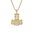CN348  Brass Setting CZ  Pendants Hip Hop Necklace Bling Bling Jewelry
