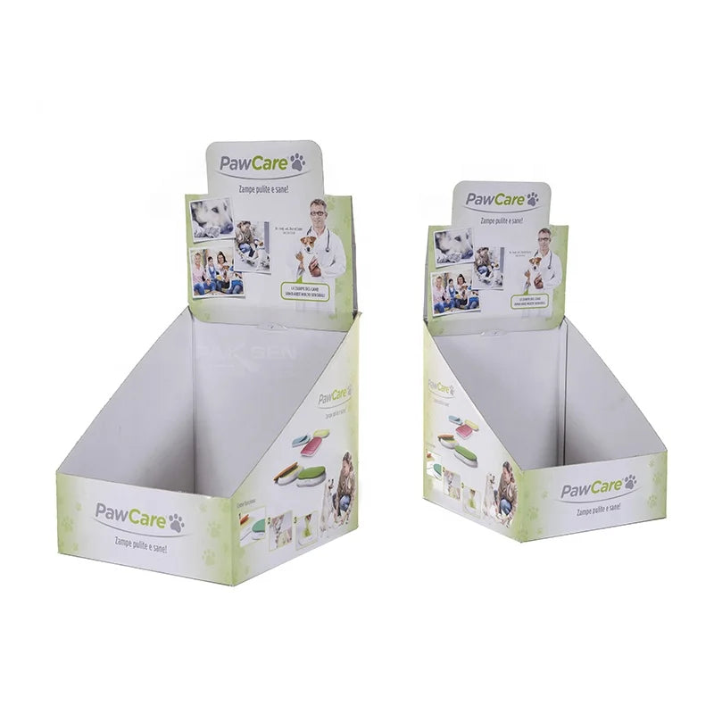 Customized Foldable Eco-Friendly Tear Away Cardboard Display Box for Pet Products Counter Shipper for Convenient Retail Display