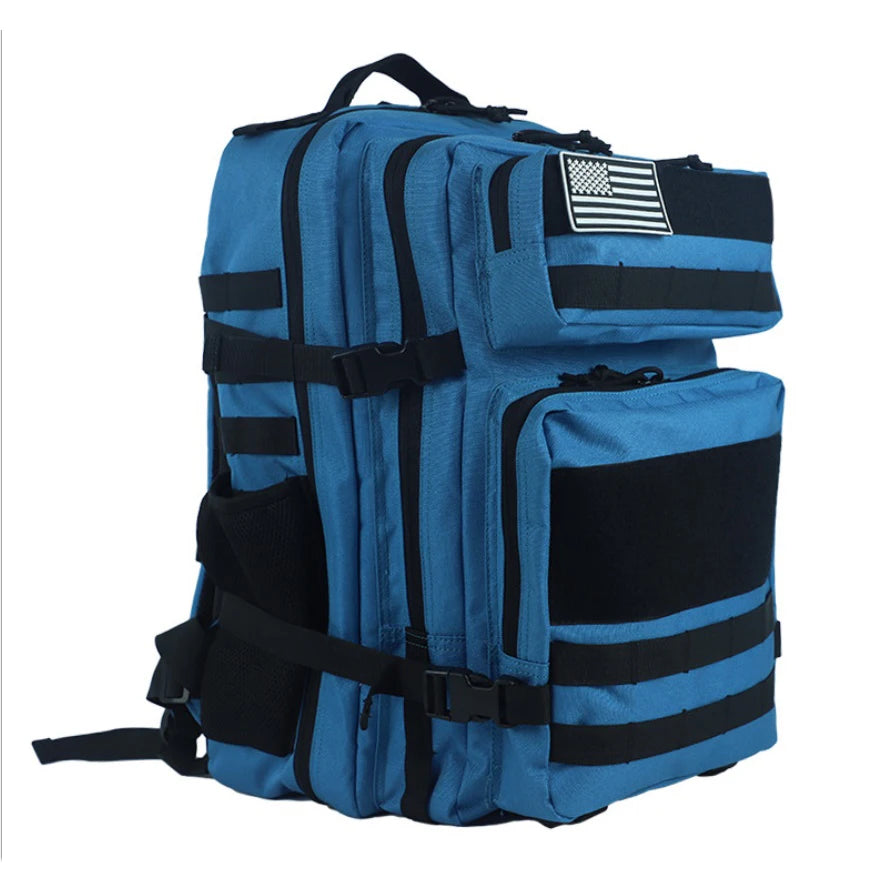 Tactical Back Pack 45L With Side Pocket Gym Backpack Molle Bag 3 Day Assault Pack Hiking Rucksack with USA Flag Patch