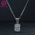 AU585 Custom White Gold Moissanite Jewelry Pendant D VVS1  6x8mm 2 Carat Radiant Cut 14k Gold Moissanite Necklace for Ladies