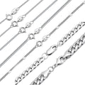 Solid 925 Sterling Silver Link Machine Made Necklace Wholesale Flat Curb Chain Gourmette Chaine for Women Men