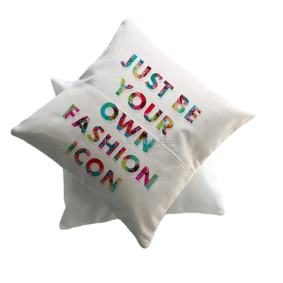 Topjlh Sublimation Pillow case Blanks Decorative Sublimation Throw Pillow Covers Cushion Cover 16x16 Linen Pillow case