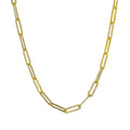 Fashion Minimalist Jewelry 925 Sterling Silver Chain Necklace Paper Clip Chain Gold Plated Choker Necklaces for Women