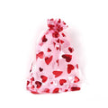 Custom Heart Pattern 13x18cm Transparent Organza Drawstring Bag for Valentine Wedding Party Favor Gift Packaging Pouch