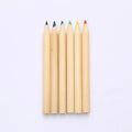 JR JR-color Pencil 1 Custom Mini 3.5inch HB Lead Colored Pencils Set Promotion Natural 6 Colors Shape Silk Screen Pencil