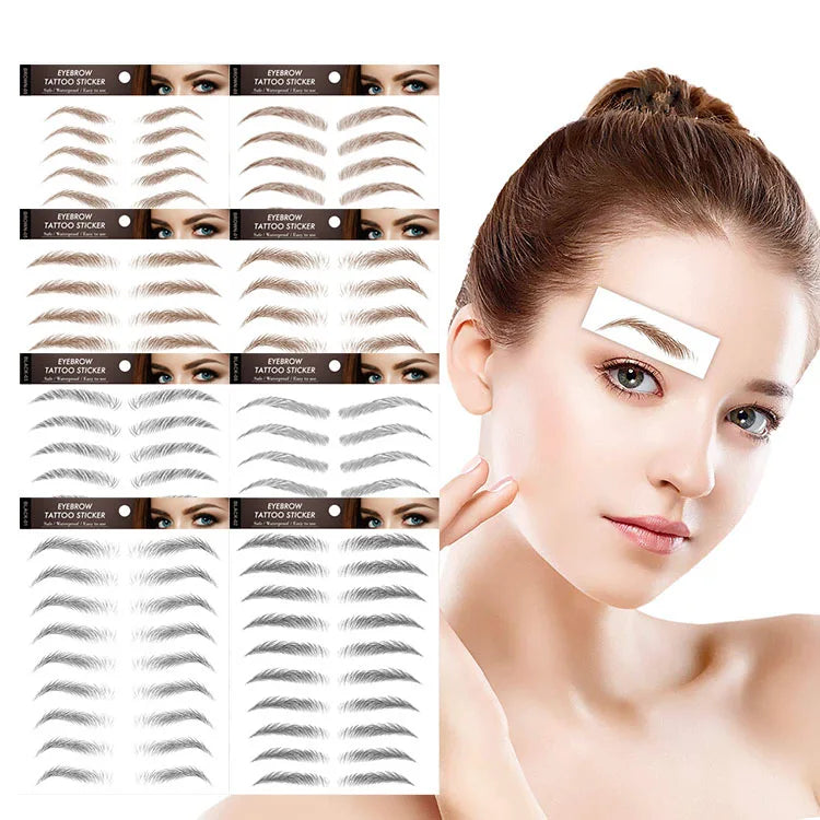 Hot Sales Eyebrow Tattoo Sticker Long Lasting Makeup Transfers 4D Temporary Eyebrow Tattoo Sticker