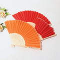Custom Various Colors Wooden Handmade Wedding Silk Fan Chinese Party Favor Gift Bamboo Hand Fan with Printed Text