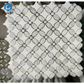 Wholesale China Custom Made Thassos White Marble Mosaic Parquet Modern Waterjet Flower Design Stone Tiles Interior Wall Kitchen