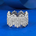 New Collection of 925 Sterling Silver Women's Rings with Irregular Diamond Setting Jewelry Wholesale