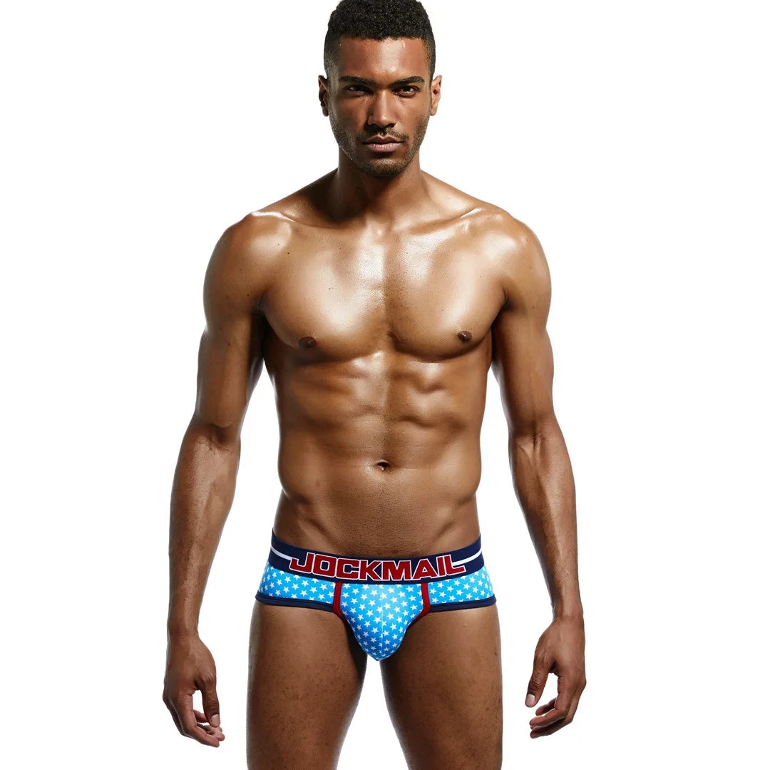 High-end Quality Men's Vintage Printing Fashion Style Cotton Comfortable Breathable Fitness Sports Anti-odor Boxer Briefs