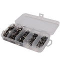 50pcs/ Set Fishing Swivel Connector Kit Swivel Connector Hooked Snaps Ball Bearing Fishhook Lure Tackle Kit