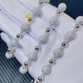 GRA CertifIcate Bulk Stock 8mm Iced Out Hip Hop Jewelry 925 Sterling Silver White Gold Plated Vvs Moissanite Ball Bead Chain