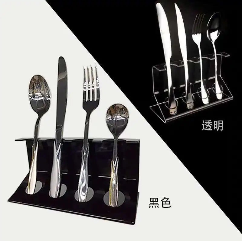 Acrylic Cutlery Storage Display Stand Kitchen Knife and Fork Spoon Rack Cutlery Set Transparent Stand