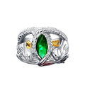 BOCAI S925 Silver Platinum Plated Zircon Pearl Internet Red Live Lord Men Rings Barach Jewelry with Diamond Trendy Gift
