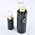 Private Label 80ml 350ml Black PET Plastic Cosmetic Packaging Airless Pump Lotion Vacuum Bottle Cream Serum Shampoo Logo