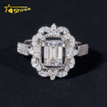 Pass Diamond Tester 1ct Emerald Diamond Engagement Ring Charm Bling 925 Silver VVS Wedding Mossiinate Ring Women Jewelry