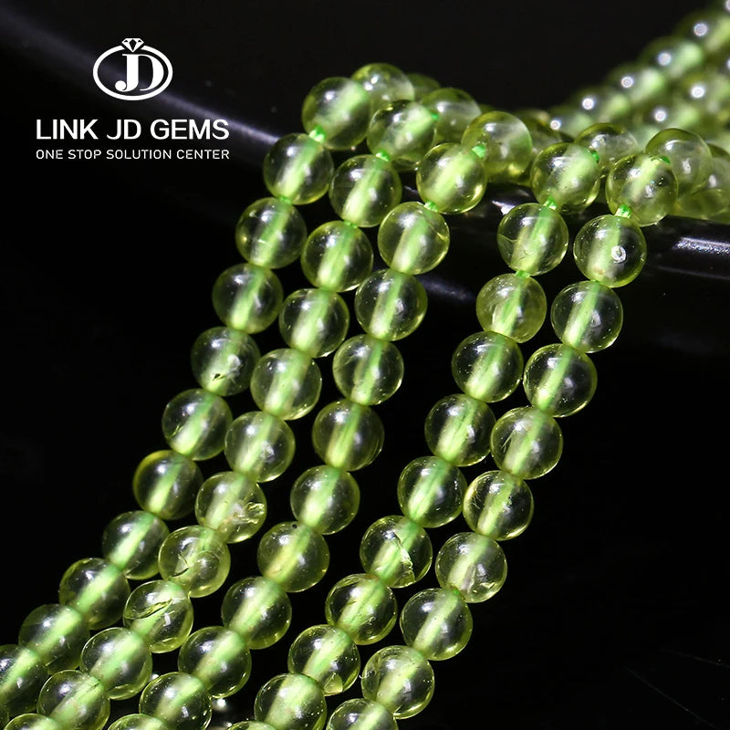 Wholesale CNAS Certified 2mm 3mm 4mm Natural Green Peridot Round Beads Loose Spacer Beads for Jewelry Making
