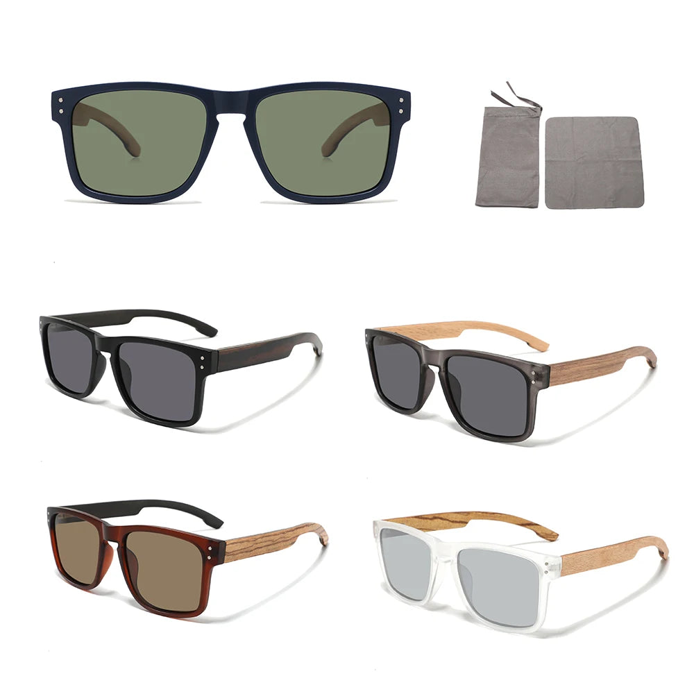 2024 High-end Wholesale Classic Fashion Custom logo Ce Uv400 Polarized Handmade New Wooden Bamboo Sunglasses